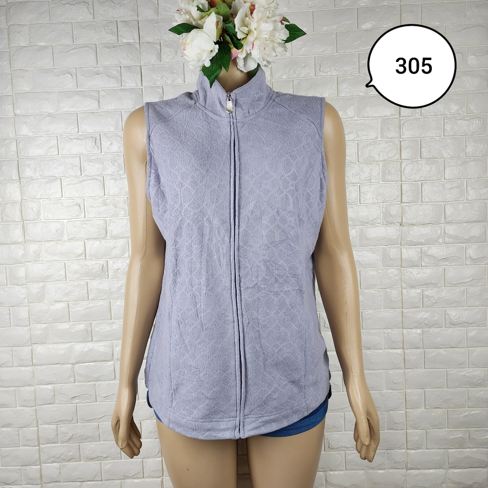 croft & barrow medium gray full zip vest
